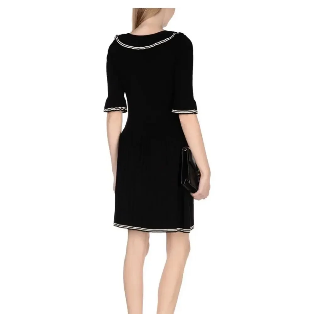MARC JACOBS Pleated Sweater Dress Black No Size Small S - Picture 9 of 12